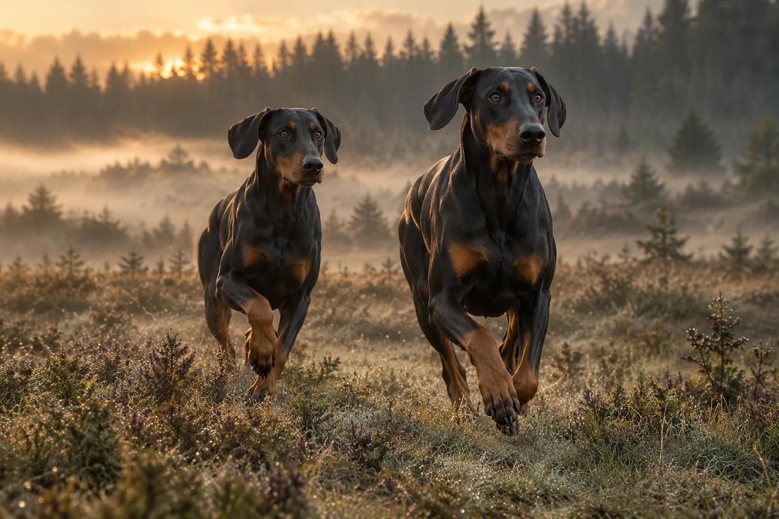 Dobermani u pokretu